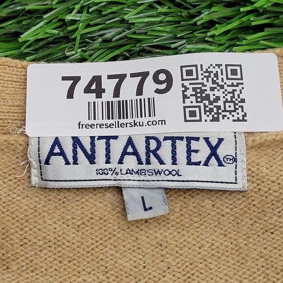 Vintage Antartex Lambswool Cardigan Womens Large 22x27 Brown - Picture 6 of 11